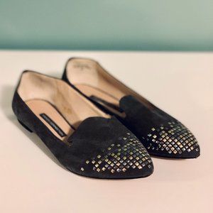 French Connection Suede Studded Flats
